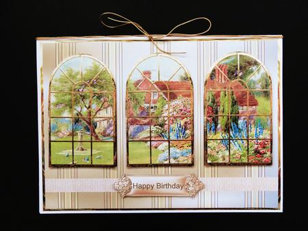 Beautiful Garden Window View Card by Valerie Spowart