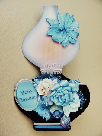 Oil Lamp Card Mini Kit - Christmas Roses by Valerie Spowart