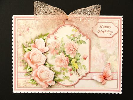 Vintage Peach Roses Card Topper & Decoupage by Valerie Spowart
