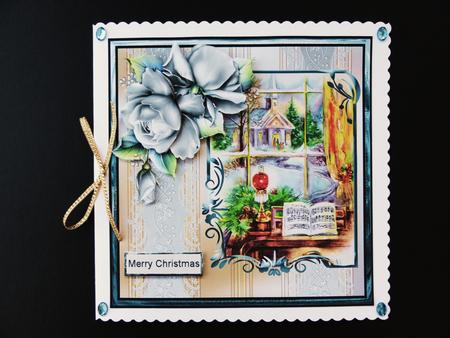Church Window View 7x7 Card with Decoupage by Valerie Spowart