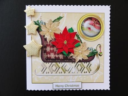 Poinsettia Sleigh Topper and Decoupage by Valerie Spowart