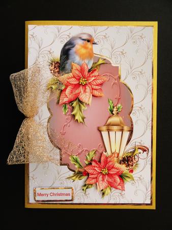 Robin and a Lamp Card with Decoupage by Valerie Spowart