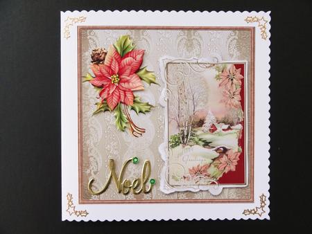 Vintage Christmas 7x7 Card with Decoupage by Valerie Spowart