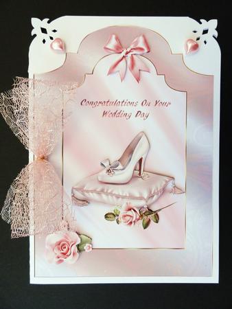 Shoe & Cushion Wedding Card Front by Valerie Spowart