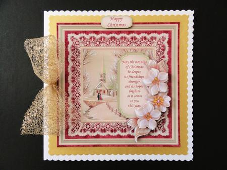 Christmas Floral Tag Winter Walk Card Topper & Decoupage by Valerie Spowart