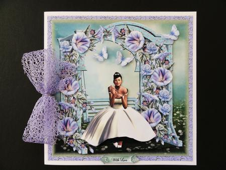 Petunia Arbour Swing Card Front Kit by Valerie Spowart