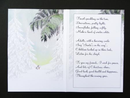 Lovely Snow Scene A5 Insert with Verse by Valerie Spowart