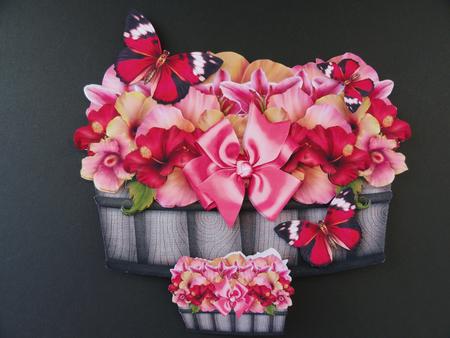 Basket Shape Card Hibiscus by Valerie Spowart