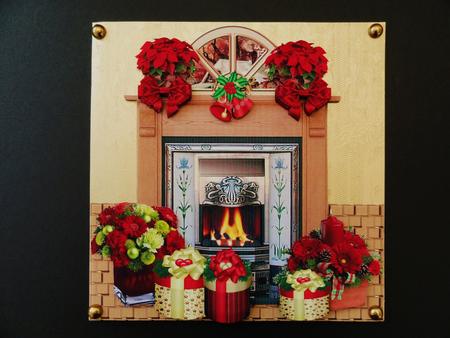 Fireplace Christmas Poinsettias Mini Kit by Valerie Spowart
