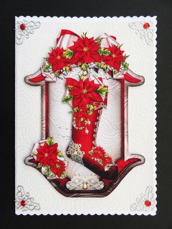 Red Vintage Christmas Stockings by Valerie Spowart