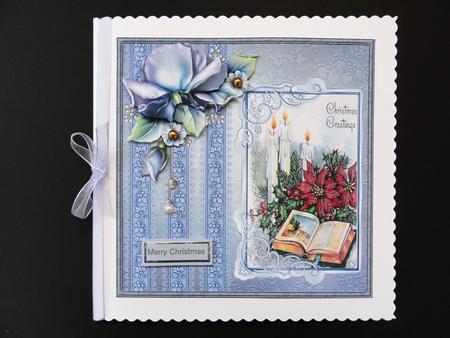 Bible Story, Candles and Poinsettia Card by Valerie Spowart