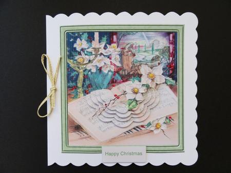 Christmas Carol and Christmas Rose Card by Valerie Spowart
