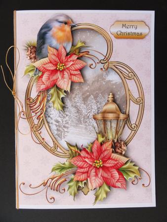 Robin & Lantern on Golden Frame by Valerie Spowart