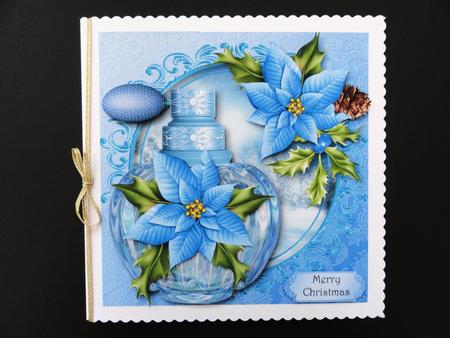 Christmas Perfume Bottle - the Scent of Blue Poinsettias by Valerie Spowart