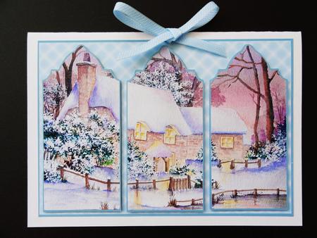Winter Cottages Triptych by Valerie Spowart