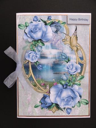 Fantasy Waterfall Card with Decoupage by Valerie Spowart