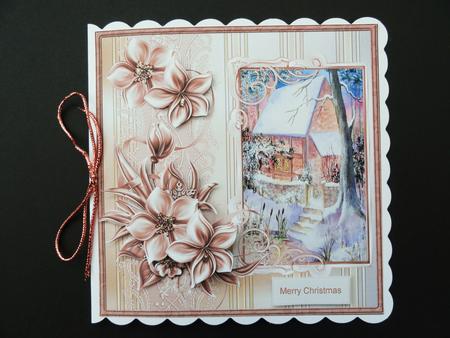 Winter Cottage Card with Decoupage by Valerie Spowart