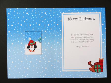 Xmas Little Penguin 5x7 Matching Insert by Valerie Spowart