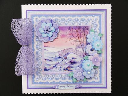 Christmas Winter Waterfall 8x8 Decoupage Mini Kit by Valerie Spowart