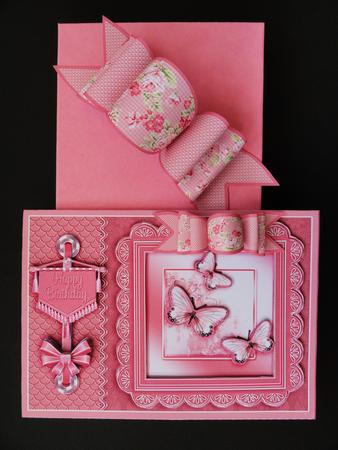 4 Triple Bows Mini Kit - Vintage Pink Roses by Valerie Spowart