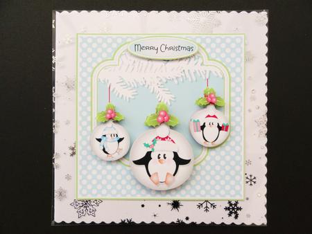 Penguin Holly Baubles Christmas Topper Mini Kit by Valerie Spowart