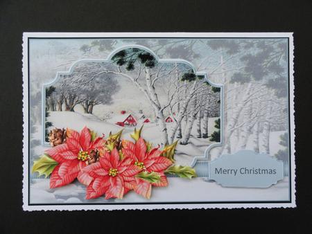 Snow Covered Village Card with Decoupage by Valerie Spowart