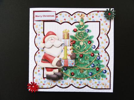 Santa's Christmas Tree Card with Decoupage by Valerie Spowart