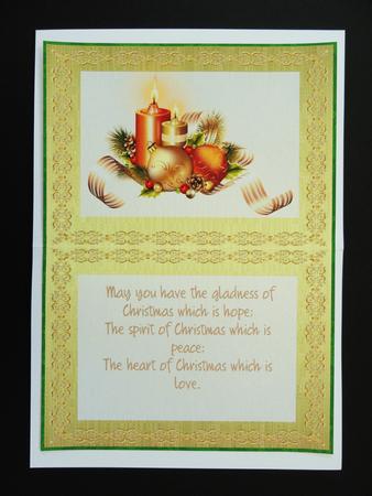 A5 Incert with Verse the Christmas Glow Green  by Valerie Spowart