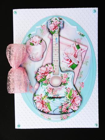 English Roses Decorative Guitar Topper by Valerie Spowart