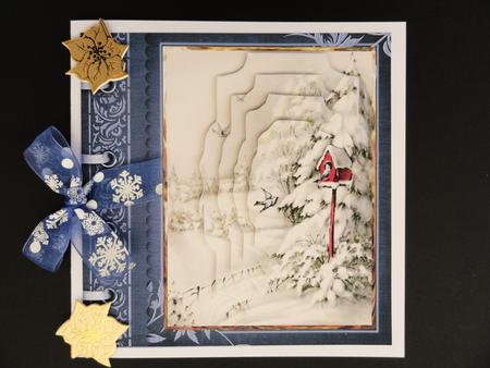 Winter Birds Fly Home Card with Shaped Layers by Valerie Spowart