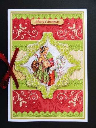 Ready for Christmas Card Topper & Diamond Pyramage by Valerie Spowart
