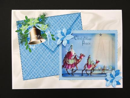 Three Wise Men on Camels on Card and Envelope Pyramids by Valerie Spowart