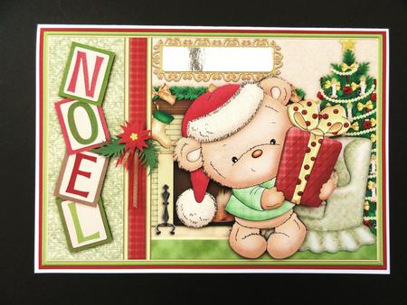 Ted's Christmas Card Topper & Decoupage by Valerie Spowart
