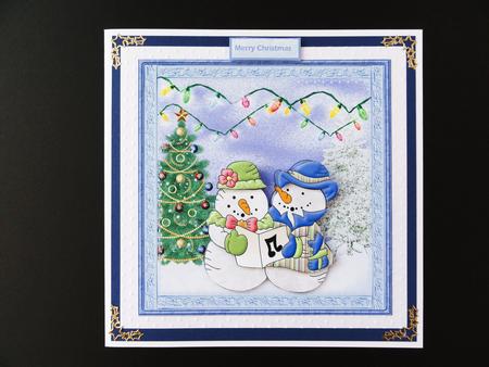Snowpeople Carol Singers Card and Decoupage by Valerie Spowart
