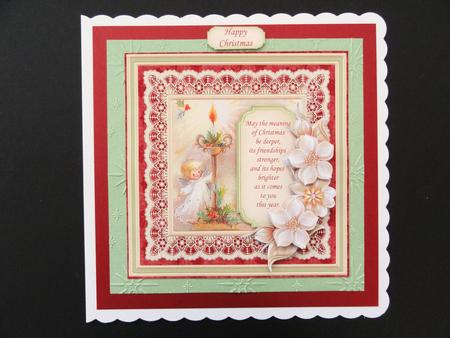 Christmas Floral Tag Angel & Candle Card Topper & Decoupage by Valerie Spowart