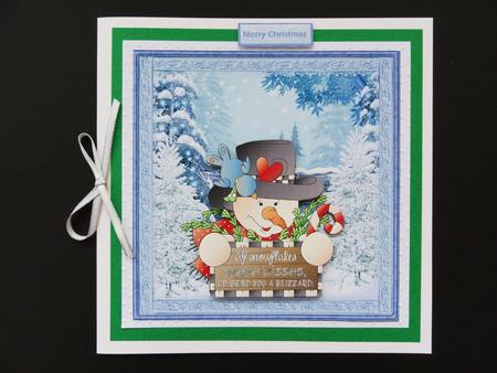 Snowman Kisses Card with Decoupage by Valerie Spowart
