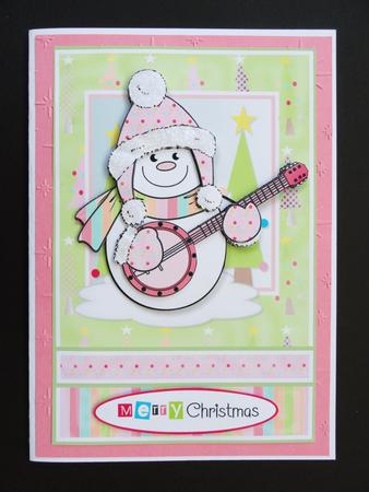 Banjo Snowman Christmas Topper by Valerie Spowart