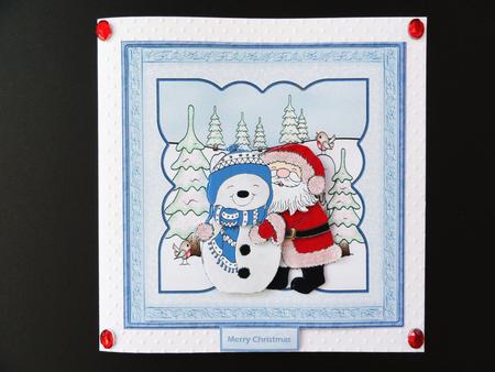Santa Hugs Card with Decoupage by Valerie Spowart