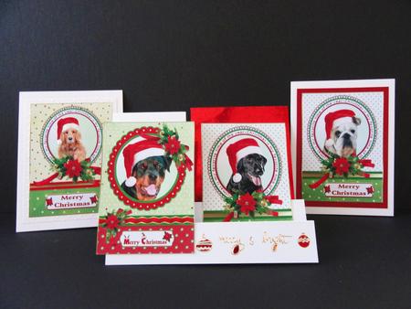 Selection of Four Doggy Christmas Toppers by Valerie Spowart