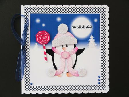 Santa Stop Here Penguin by Valerie Spowart