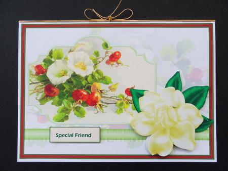 White Gardenia Card with Decoupage by Valerie Spowart