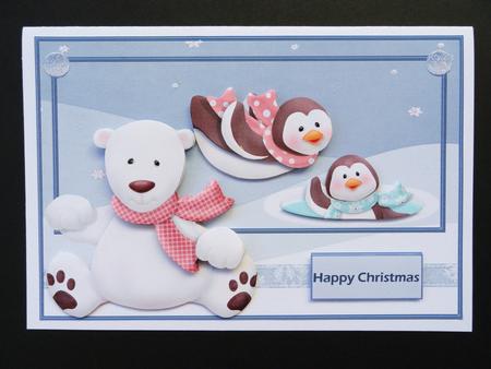 Polar Bear and Penguin Friend Card by Valerie Spowart