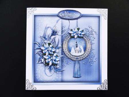 8x8 Christmas Winter Flowers with Church Mini Kit by Valerie Spowart