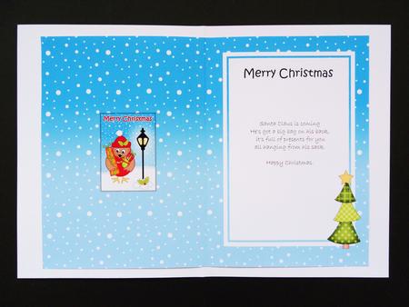 5x7 Christmas Cute Robin Presents Lamp Post Insert by Valerie Spowart