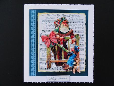 A Wonderful Santa Surprise Topper with Decoupage by Valerie Spowart