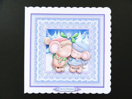 Mistletoe Christmas Mice 8x8 Mini Kit & Decoupage by Valerie Spowart