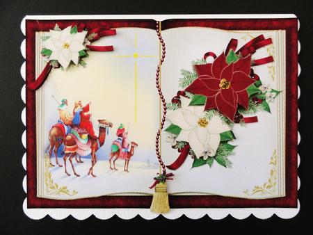Open Book Christmas Topper Three Wise Men Red by Valerie Spowart