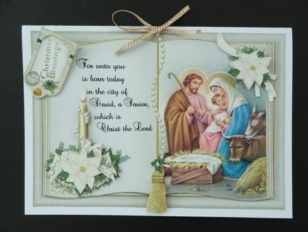 Open Book Christmas Topper the Navivity Cream by Valerie Spowart
