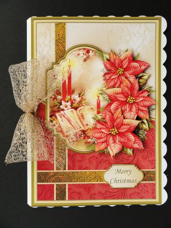 Poinsettia & Candles Christmas Card Topper & Decoupage by Valerie Spowart