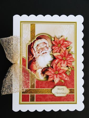 Jolly Santa Vintage Christmas Card Topper & Decoupage by Valerie Spowart